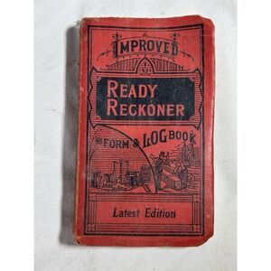 Vintage Improved Ready Reckoner Form Log Book Lastest Edition Red Collectible